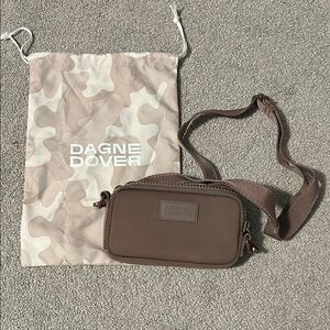 Dagne Dover Men's Small Crossbody Bag in Taupe